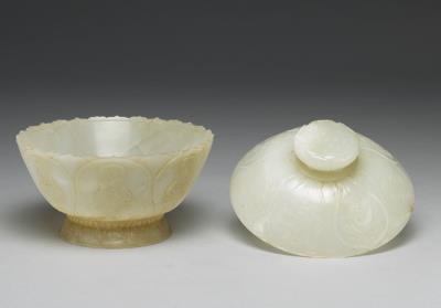 图片[3]-Jade offering bowl in lotus blossom shape, Qing dynasty (1644-1911)-China Archive